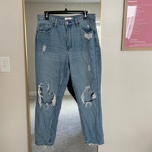 bohme distressed straight leg jeans